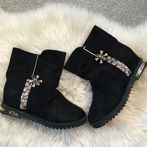 Boots Girls Black Suede